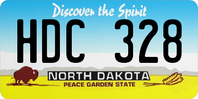 ND license plate HDC328