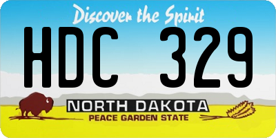 ND license plate HDC329
