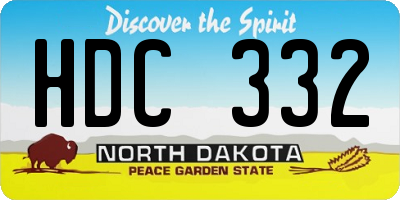 ND license plate HDC332