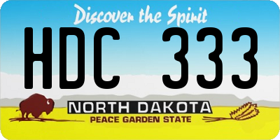 ND license plate HDC333