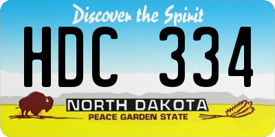 ND license plate HDC334