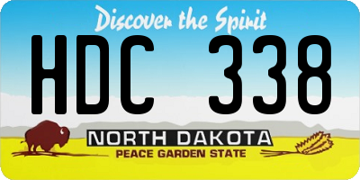 ND license plate HDC338
