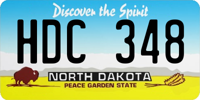ND license plate HDC348