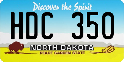 ND license plate HDC350