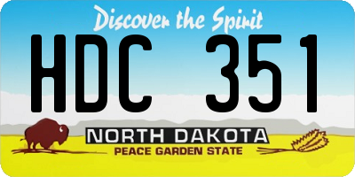 ND license plate HDC351