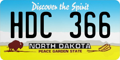 ND license plate HDC366