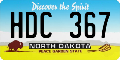 ND license plate HDC367