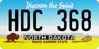 ND license plate HDC368