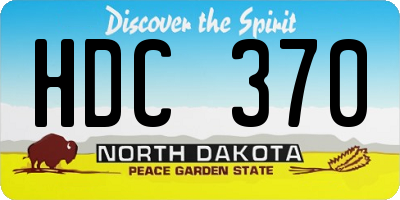 ND license plate HDC370