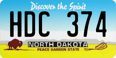 ND license plate HDC374