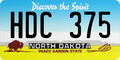 ND license plate HDC375