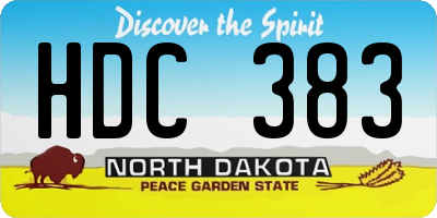 ND license plate HDC383