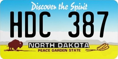 ND license plate HDC387
