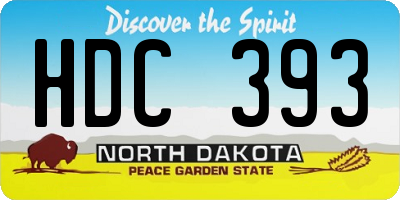 ND license plate HDC393