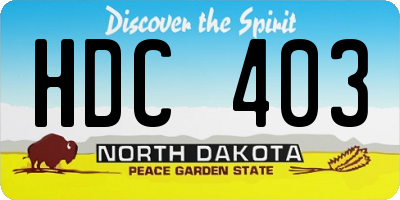 ND license plate HDC403