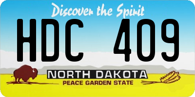 ND license plate HDC409