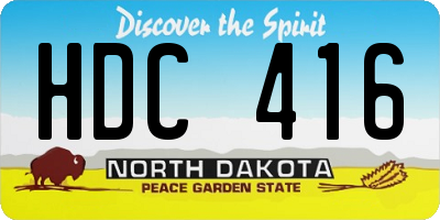 ND license plate HDC416