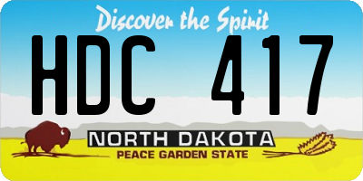 ND license plate HDC417