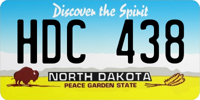 ND license plate HDC438