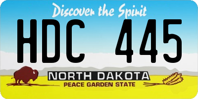 ND license plate HDC445