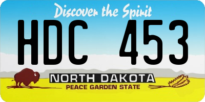 ND license plate HDC453