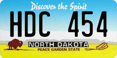 ND license plate HDC454