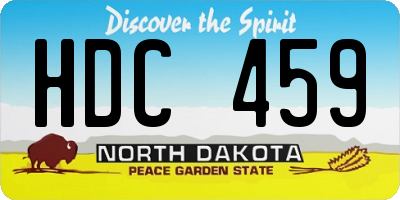 ND license plate HDC459