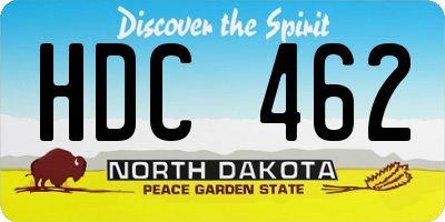 ND license plate HDC462