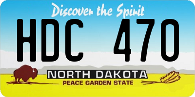 ND license plate HDC470