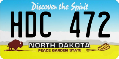 ND license plate HDC472