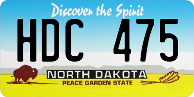 ND license plate HDC475