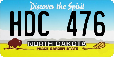 ND license plate HDC476