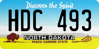 ND license plate HDC493