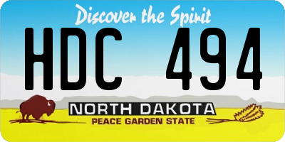ND license plate HDC494