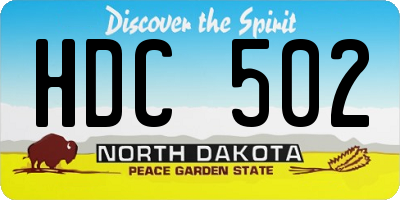 ND license plate HDC502