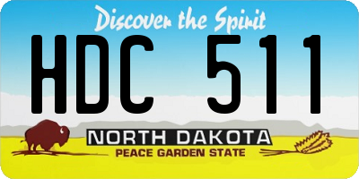 ND license plate HDC511
