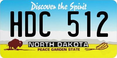 ND license plate HDC512