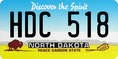 ND license plate HDC518