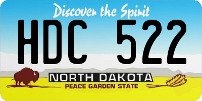 ND license plate HDC522