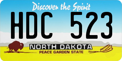ND license plate HDC523