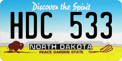 ND license plate HDC533