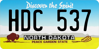 ND license plate HDC537
