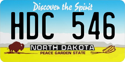 ND license plate HDC546