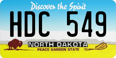ND license plate HDC549