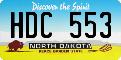 ND license plate HDC553