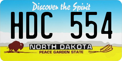 ND license plate HDC554