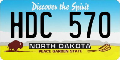 ND license plate HDC570