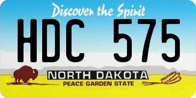 ND license plate HDC575
