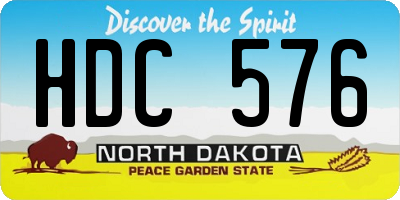 ND license plate HDC576