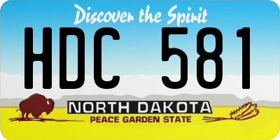 ND license plate HDC581